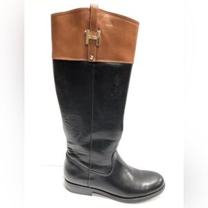 Tommy Hilfiger Women’s Shyenne 3, Black/Tan Tall Boots, Size 8M